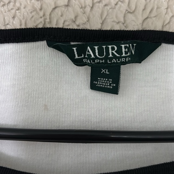 Women’s Lauren Ralph Lauren Colorblock 3/4 Sleeve Blouse Black & White Size XL - Picture 4 of 6